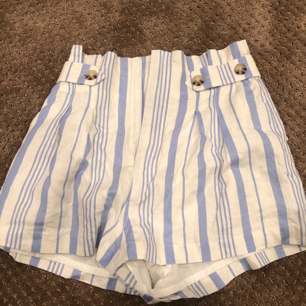 Striped High-Waisted Shorts